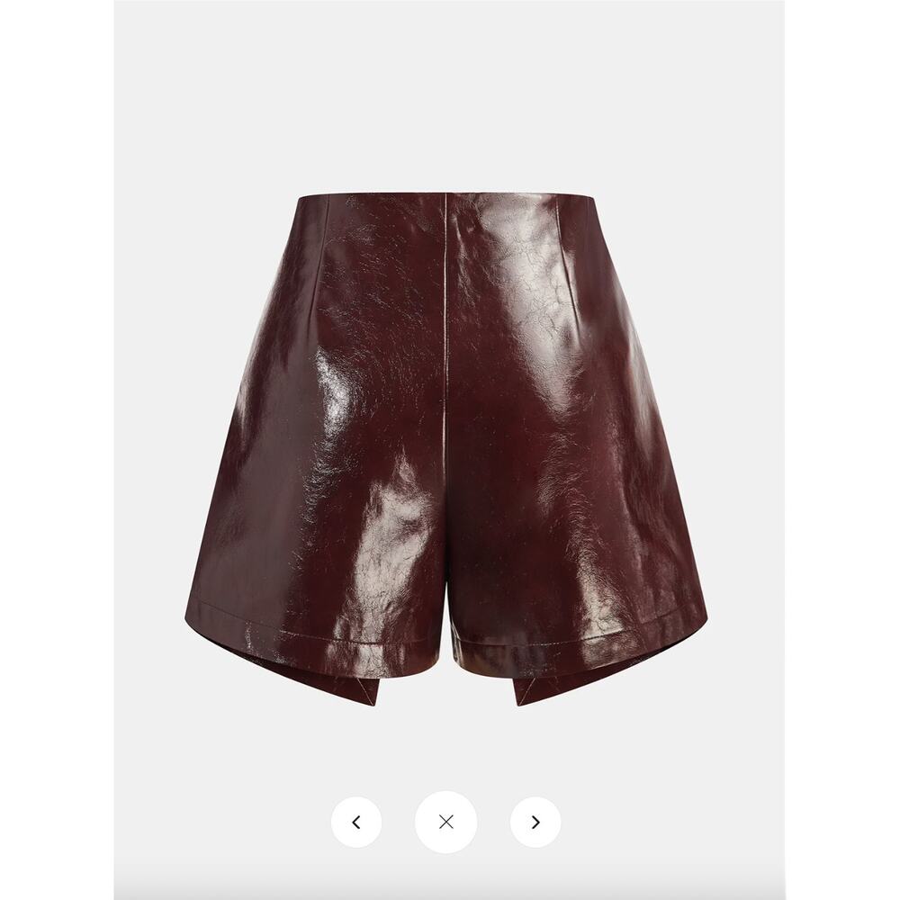 Commense Metal Rose Faux Leather Skort Sz XS - Picture 2 of 4